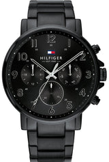 Tommy Hilfiger Daniel Black Dial Black Steel Strap Watch for Men - 1710383