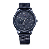 Shop Tommy Hilfiger Damon Quartz Blue Dial Blue Mesh Bracelet Watch for Men - 1791421 in USA
