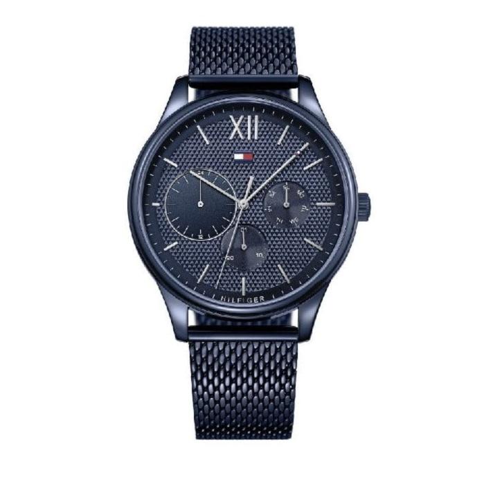 Shop Tommy Hilfiger Damon Quartz Blue Dial Blue Mesh Bracelet Watch for Men - 1791421 in USA