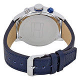 Shop Tommy Hilfiger Jackson Silver Dial Black Leather Strap Watch for Men - 1791240 in USA