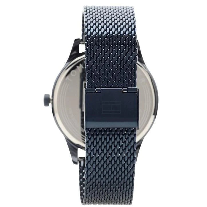 Shop Tommy Hilfiger Damon Quartz Blue Dial Blue Mesh Bracelet Watch for Men - 1791421 in USA
