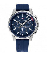 Tommy Hilfiger Mason Blue Dial Blue Rubber Strap Watch for Men - 1791791