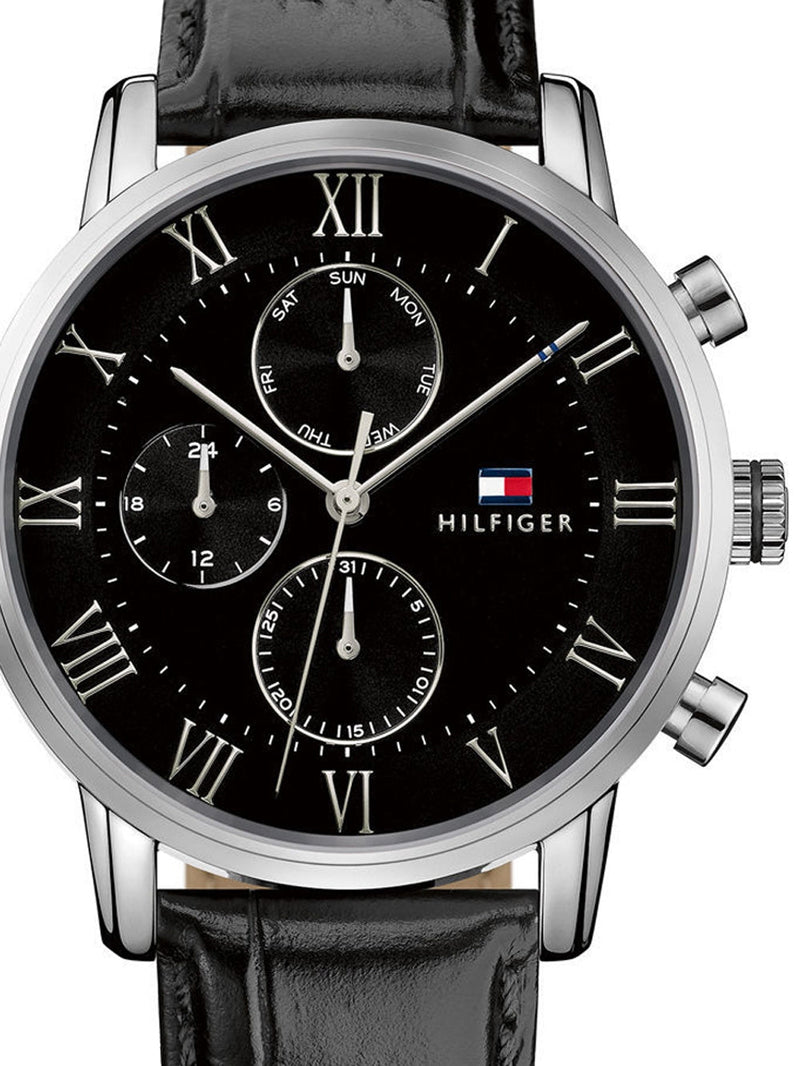 Tommy Hilfiger Kane Quartz Black Dial Black Leather Strap Watch for Men - 1791401 Buy Now By Tommy Hilfiger
