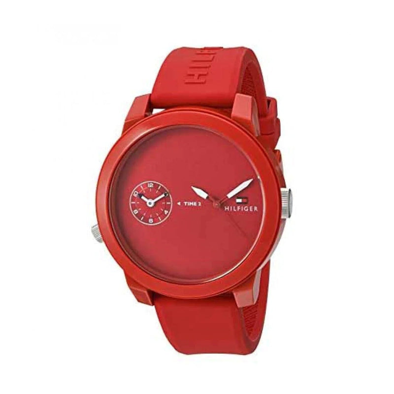 Tommy Hilfiger Denim Quartz Red Dial Red Rubber Strap Watch for Men - 1791323 Buy Now By Tommy Hilfiger