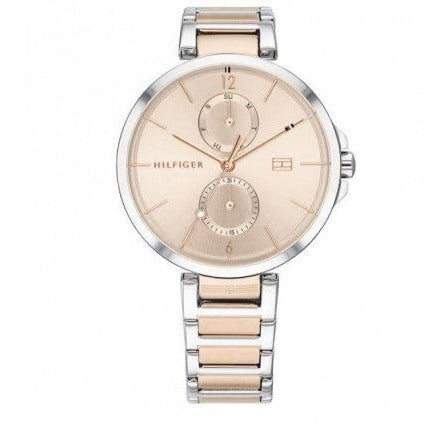 Shop Tommy Hilfiger Angela Chronograph Pink Dial Two Tone Steel Strap Watch for Women - 1782127 in USA