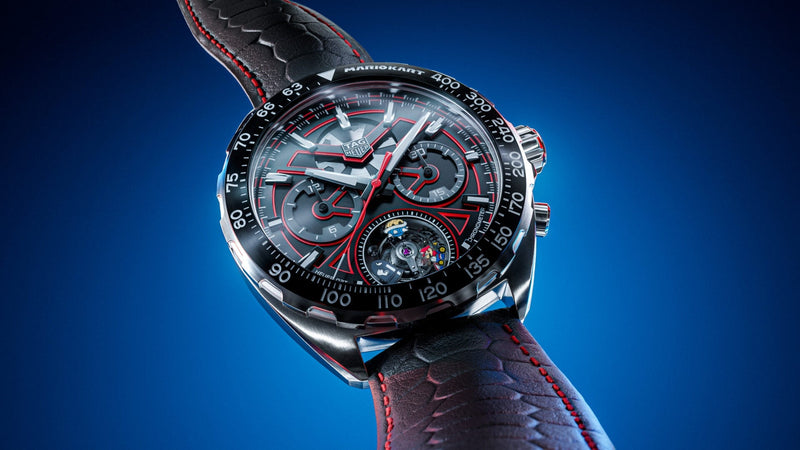 Tag Heuer Formula 1 Mario Kart Chronograph Black Dial Black Leather Strap Watch for Men - CAZ201E.FC6517
