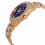 Shop Bulova Crystal Collection Blue Dial Gold Steel Strap Watch for Men - 98C128 in USA