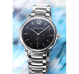 Shop Burberry The Classic Round Black Dial Silver Steel Strap Watch for Men - BU10005 in USA