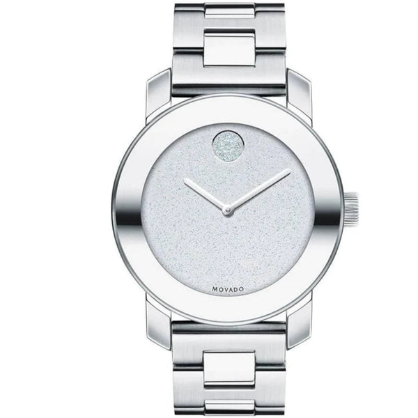 Shop Movado Bold Ceramic Silver Dial Silver Steel Strap Watch for Women - 3600638 in USA