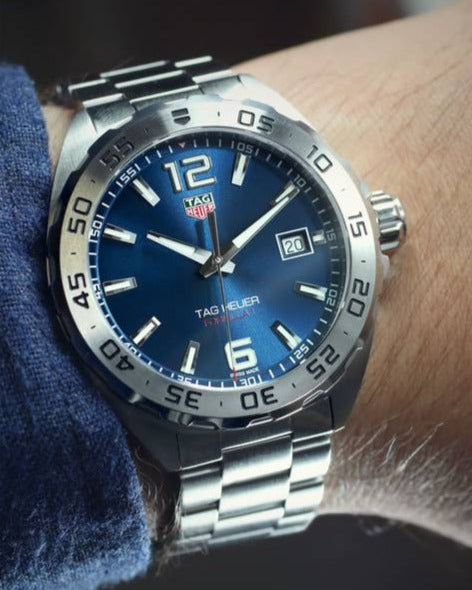 Tag Heuer Formula 1 Blue Dial Silver Steel Strap Watch for Men - WAZ1118.BA0875