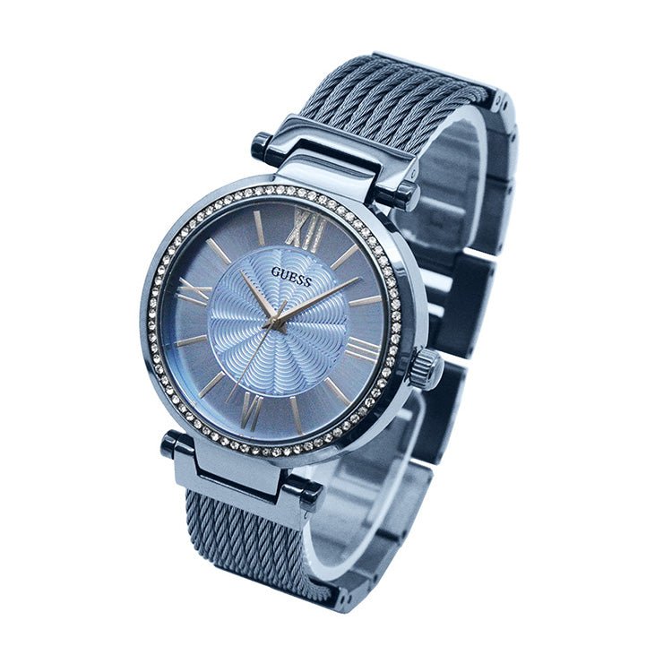 Guess Soho Diamonds Blue Dial Blue Mesh Bracelet Watch For Women - W0638L3 Buy Now By Guess