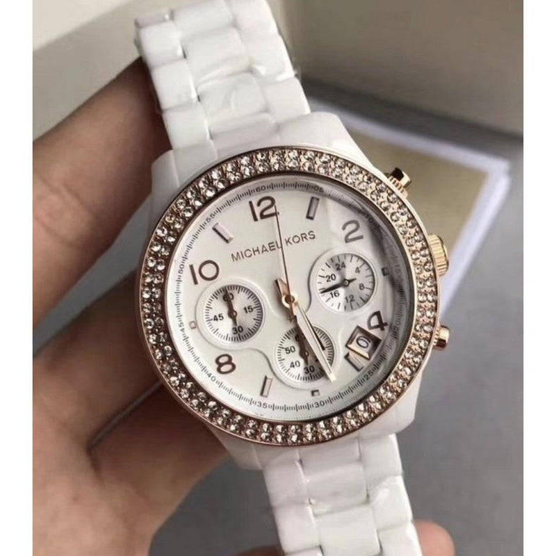 Michael Kors Ceramic White Dial White Steel Strap Watch for Women - MK5269 Buy Now By Michael Kors