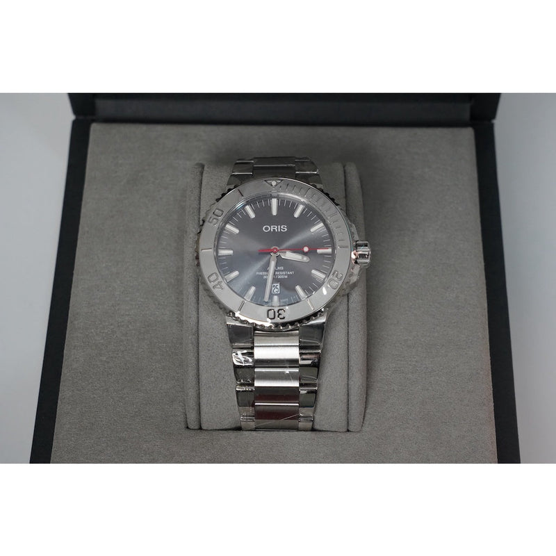 Oris Aquis Date Relief Grey Dial Silver Steel Strap Watch for Men - 0173377304153-0782405PEB Buy Now By Oris