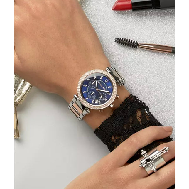 Michael Kors Parker Blue Dial Two Tone Steel Strap Watch for Women - MK6141 Buy Now By Michael Kors