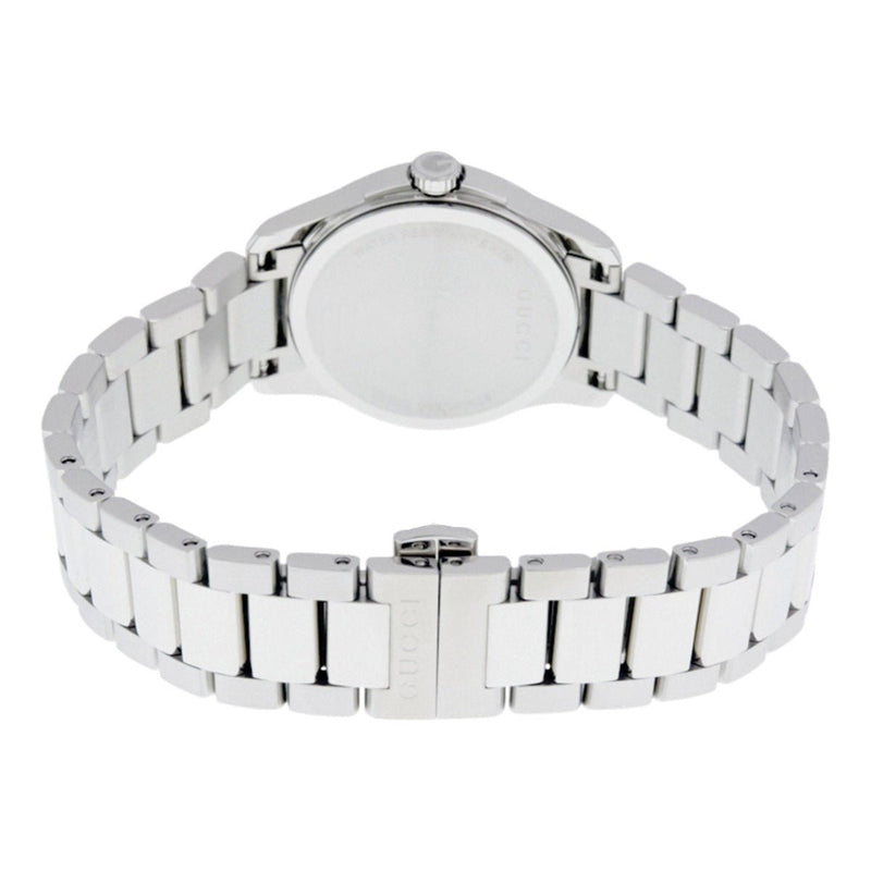 Shop Gucci G Timeless Diamonds Mother of Pearl Dial Silver Steel Strap Watch For Women - YA126542 in USA