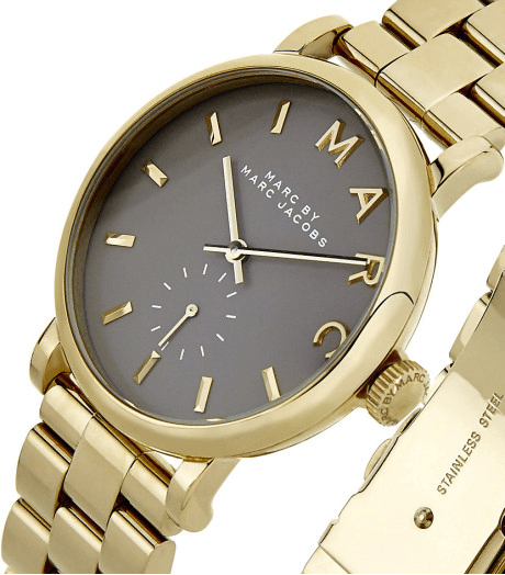 Marc Jacobs Baker Grey Dial Gold Steel Strap Watch for Women - MBM3281 Buy Now By Marc Jacobs