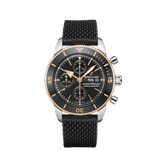 Breitling Superocean Heritage Chronograph 44 Black Dial Black Mesh Bracelet Watch for Men - U13313121B1S1