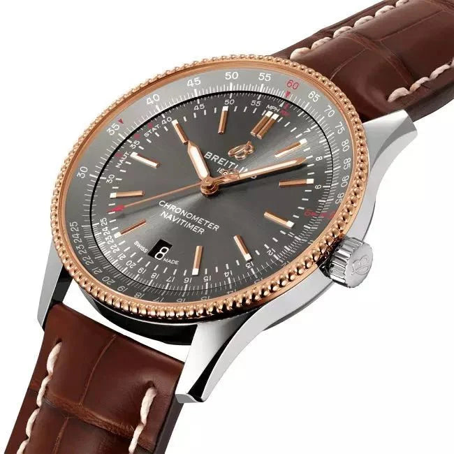 Shop Breitling Navitimer 1 Automatic 41mm Brown Dial Brown Leather Strap Mens Watch - U17326211M1P2 in USA