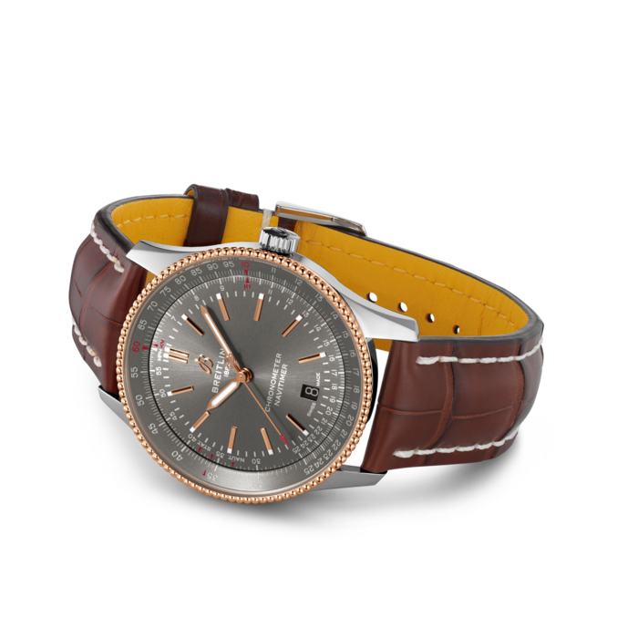 Breitling Navitimer Automatic 41 Grey Dial Brown Leather Strap Watch for Men - U17326121M1P1 Buy Now By Breitling