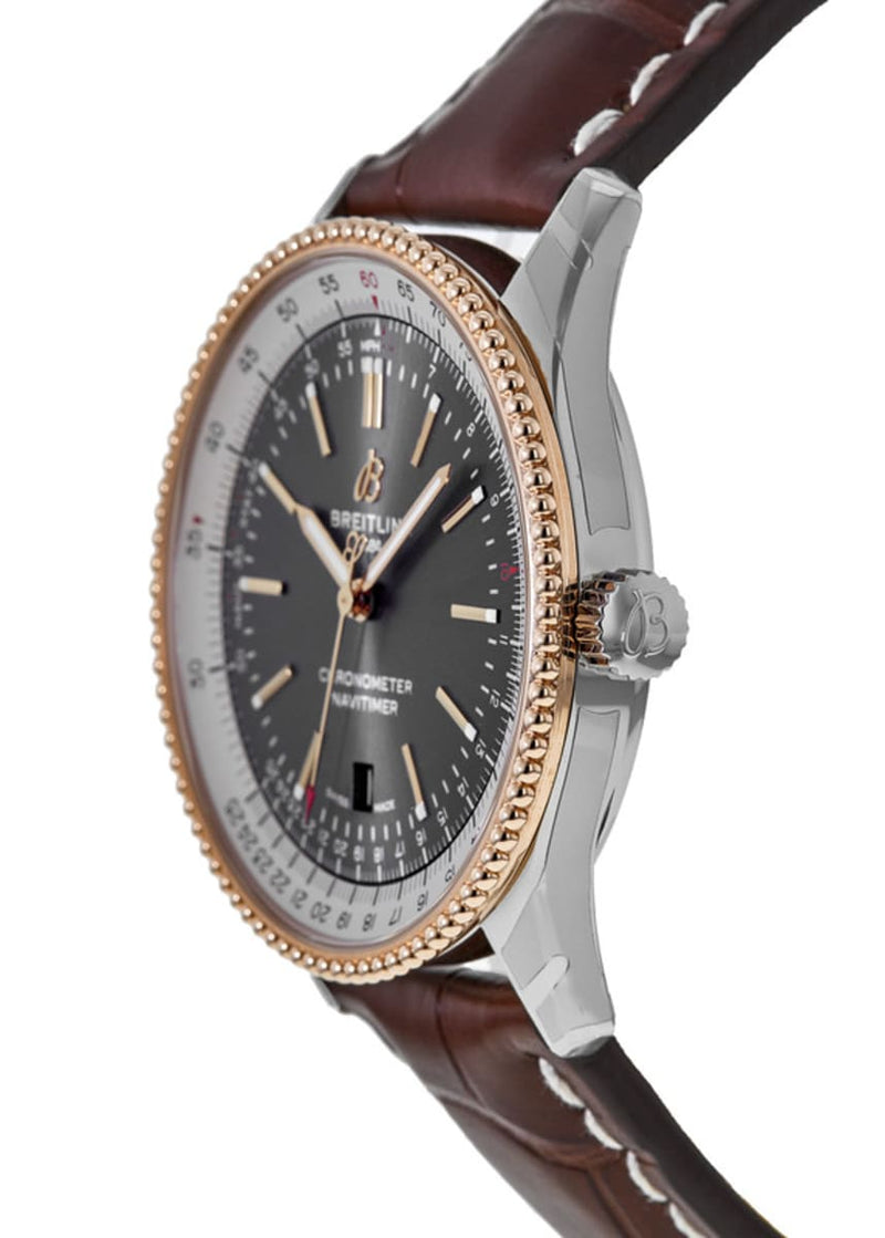 Shop Breitling Navitimer 1 Automatic 41mm Black Dial Brown Leather Strap Mens Watch - U17326211M1P1 in USA