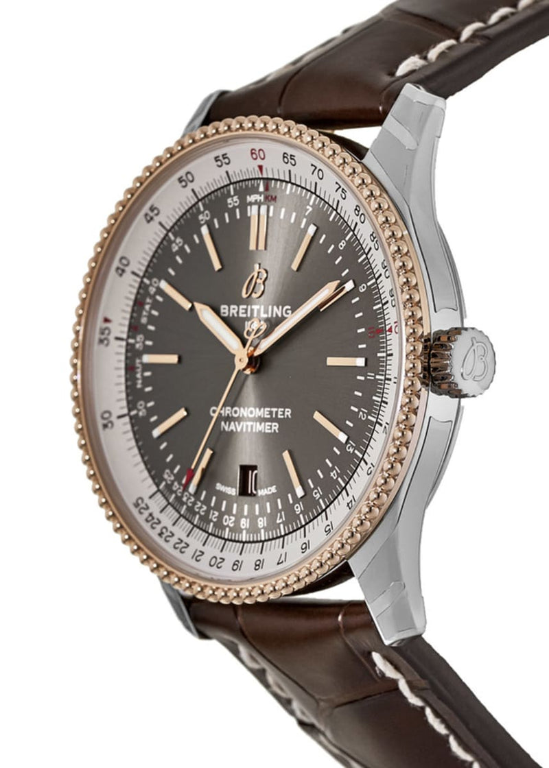 Shop Breitling Navitimer 1 Automatic 41mm Brown Dial Brown Leather Strap Mens Watch - U17326211M1P2 in USA