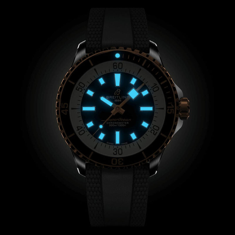 Breitling Superocean Automatic 42 Black Dial Black Rubber Strap Watch for Men - U17375211B1S1
