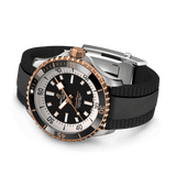 Breitling Superocean Automatic 42mm 18K Red Gold & Black Dial Black Rubber Strap Watch for Men - U17375211B1S1