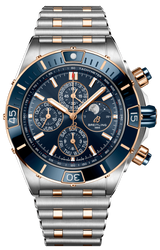 Breitling Super Chronomat 44 Four Year Calendar Blue Dial Two Tone Steel Strap Watch for Men - U19320161C1U1