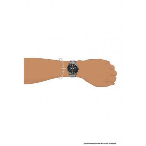 Fossil The Commuter Black Dial Grey Steel Strap Watch for Men - FS5400 Buy Now By Fossil