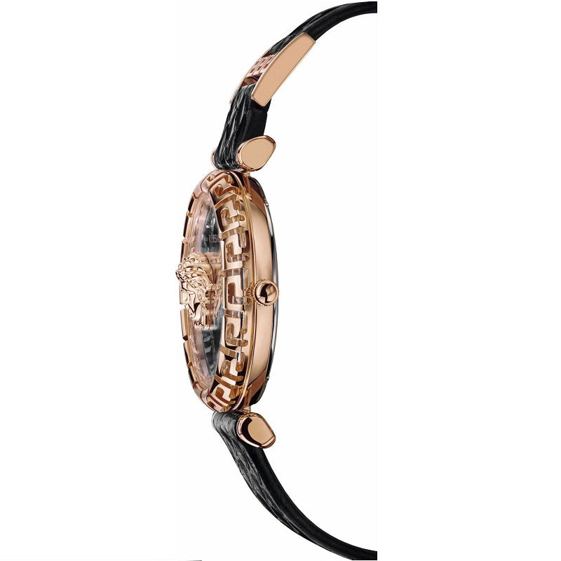 Versace Palazzo Empire Greca Black Dial Black Leather Strap Watch for Women - VEDV00719 Buy Now By Versace