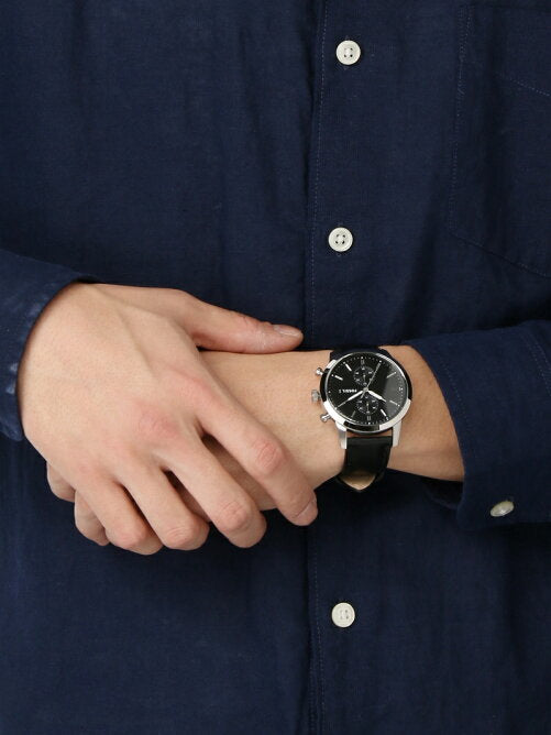Fossil Townsman Multifunction Black Dial Black Leather Strap Watch for Men - FS5396 Buy Now By Fossil