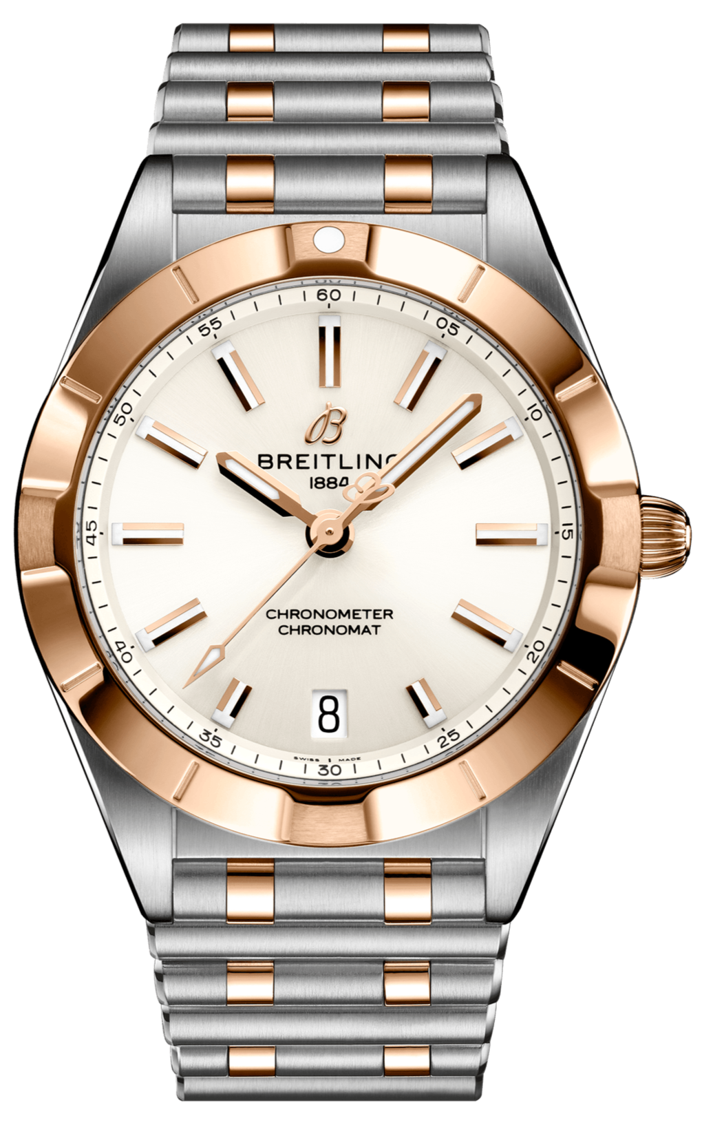 Breitling Chronomat 32 White Dial Two Tone Steel Strap Watch for Women - U77310101A1U1