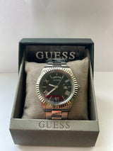 Shop Guess Connoisseur Black Dial Silver Steel Strap Watch for Men - GW0265G1 in USA