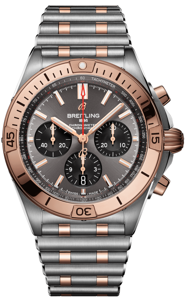 Breitling Chronomat B01 42 Grey Dial Two Tone Steel Strap Watch for Men - UB0134101B1U1