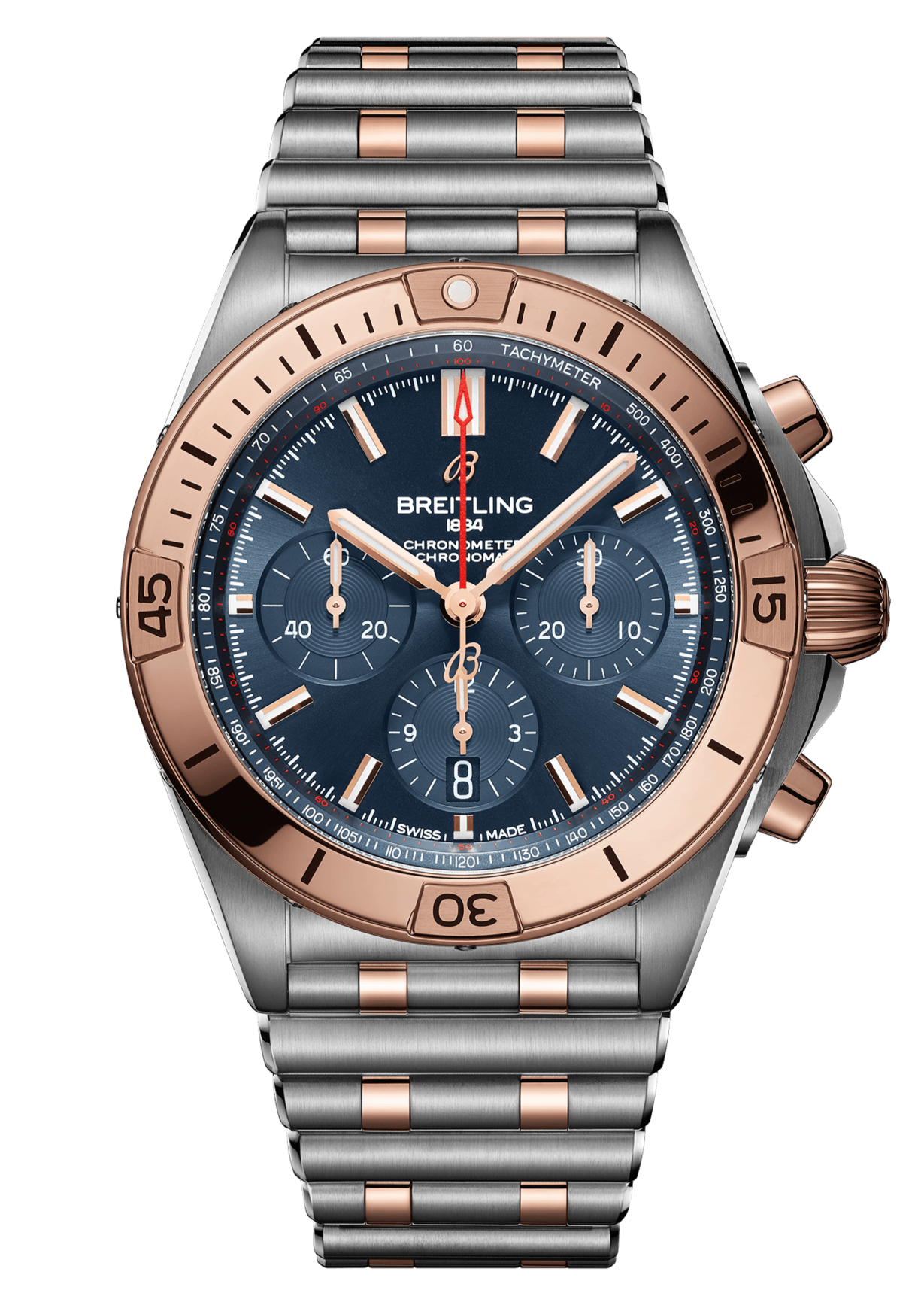 Breitling Chronomat B01 42mm Blue Dial Two Tone Steel Strap Watch for Men - UB0134101C1U1