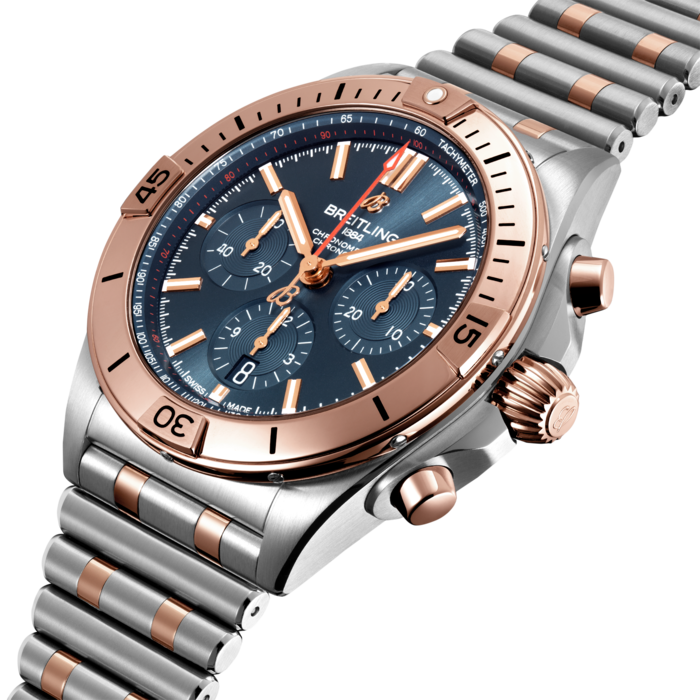 Breitling Chronomat B01 42mm Blue Dial Two Tone Steel Strap Watch for Men - UB0134101C1U1