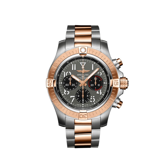 Breitling Avenger B01 Chronograph 45 18K Red Gold Anthracite Dial Two Tone Steel Strap Watch for Men - UB01821A1B1U1