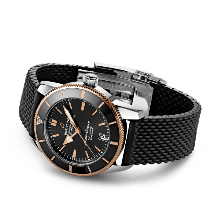 Breitling Superocean Heritage B20 Black Dial Black Mesh Bracelet Watch for Men - RB2010121B1S1