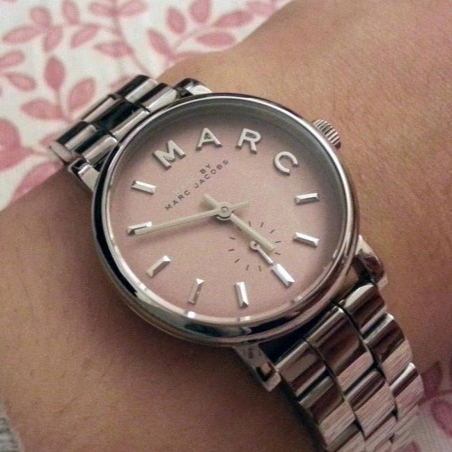 Marc Jacobs Baker Pink Dial Silver Steel Strap Watch for Women - MBM3283 Buy Now By Marc Jacobs