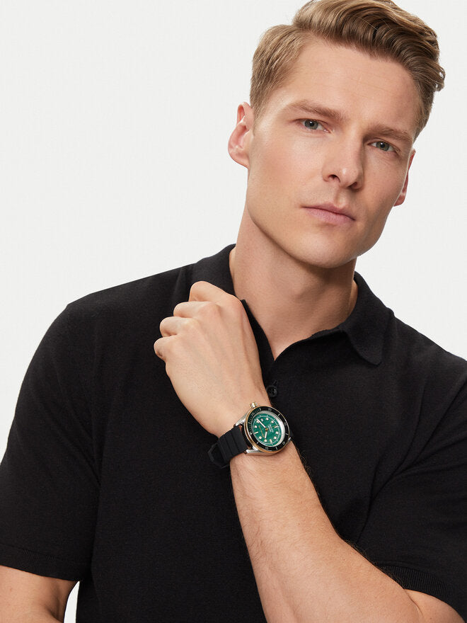 Michael Kors Maritime Analog Green Dial Black Silicone Strap Watch for Men - MK9158 Buy Now By Michael Kors