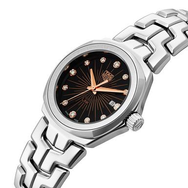 Shop Tag Heuer Link Quartz Black Dial Silver Steel Strap Watch for Women - WBC131F.BA0649 in USA
