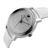 Shop Swarovski Crystalline Hours Silver Dial White Leather Strap Watch for Women - 5295383 in USA