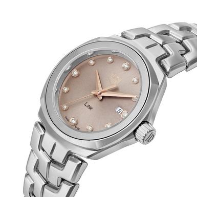 Shop Tag Heuer Link Quartz Brown Dial Silver Steel Strap Watch for Women - WBC131E.BA0649 in USA