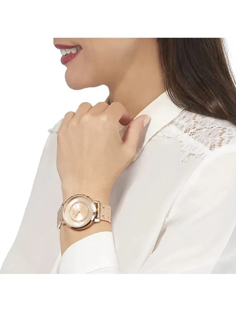 Guess Montauk Rose Gold Dial Rose Gold Steel Strap Watch For Women - W0933L3 Buy Now By Guess
