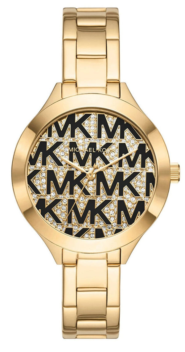 Michael Kors Slim Runway Crystals Gold Dial Gold Steel Strap Watch for Women - MK4659 Buy Now By Michael Kors