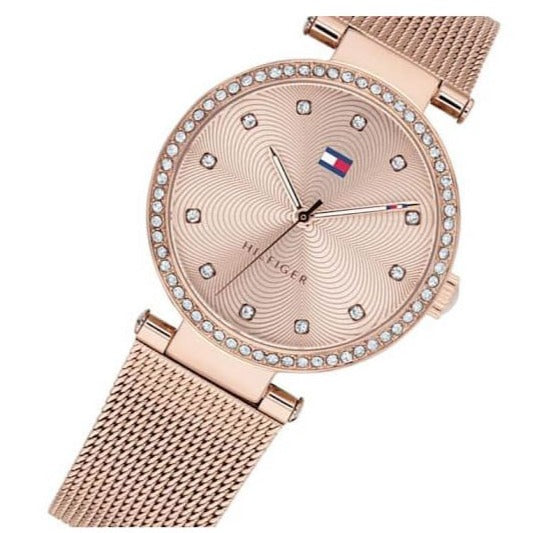 Tommy Hilfiger Lynn Quartz Rose Gold Dial Rose Gold Mesh Bracelet Watch For Women - 1781865