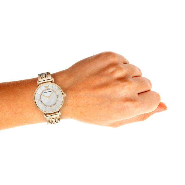 Emporio Armani Gianni T Bar White Mother of Pearl Dial Gold Steel Strap Watch For Women - AR1907 Buy Now By Emporio Armani