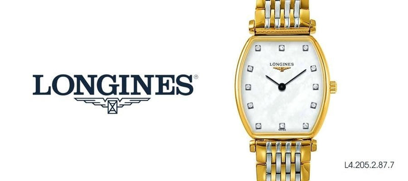 Shop Longines La Grande Classique White Dial Two Tone Mesh Bracelet Watch for Women - L4.205.2.87.7 in USA