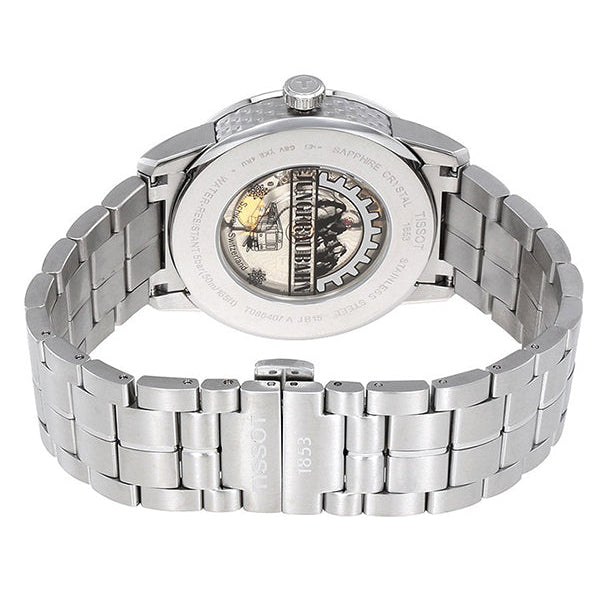 Shop Tissot Luxury Powermatic 80 Anthracite Grey Dial Silver Steel Strap Watch For Men - T086.407.11.061.10 in USA
