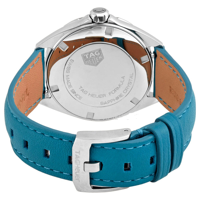 Shop Tag Heuer Formula 1 Quartz Diamonds Mother of Pearl Dial Blue Leather Strap Watch for Women - WBJ131A.FC8256 in USA